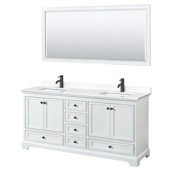 Wyndham Collection WCS202072DWBWCUNSM70 Deborah 72" Free Standing Double Basin Vanity Set