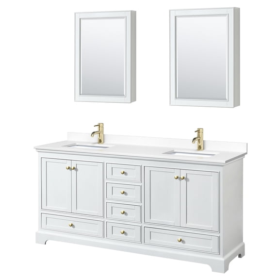 Wyndham Collection WCS202072DWGWCUNSMED Deborah 72" Free Standing Double Basin Vanity Set