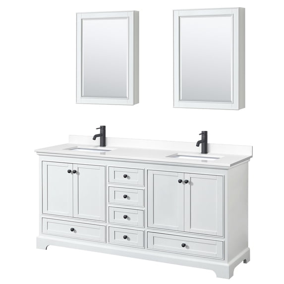 Wyndham Collection WCS202072DWBWCUNSMED Deborah 72" Free Standing Double Basin Vanity Set