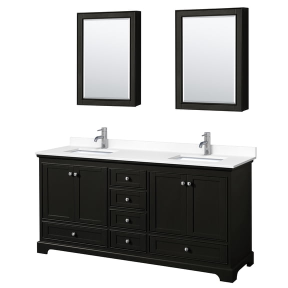 Wyndham Collection Wcs202072d-Vca-Med Deborah 72" Free Standing Double Basin Vanity Set -