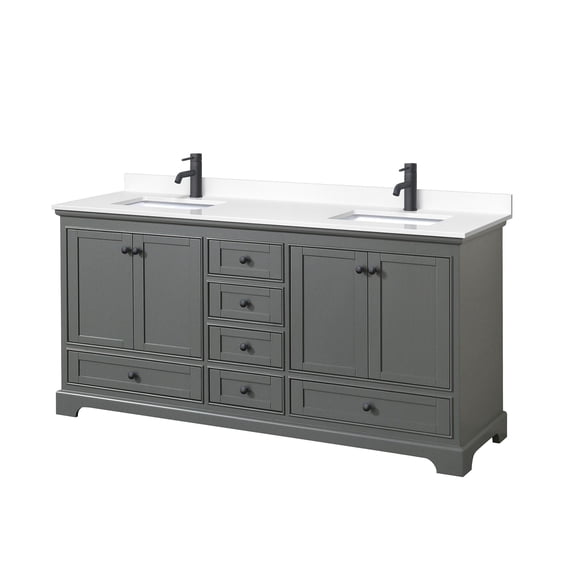 Wyndham Collection WCS202072DGBWCUNSMXX Deborah 72" Free Standing Double Basin Vanity Set