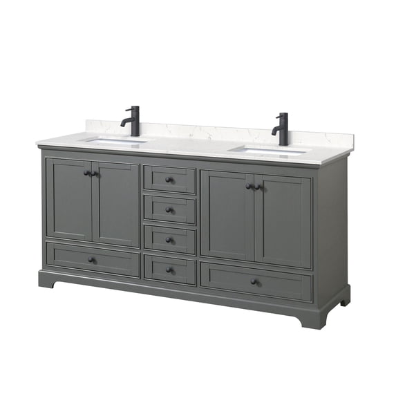 Wyndham Collection WCS202072DGBC2UNSMXX Deborah 72" Free Standing Double Basin Vanity Set