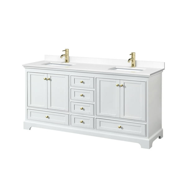 Wyndham Collection WCS202072DWGWCUNSMXX Deborah 72" Free Standing Double Basin Vanity Set