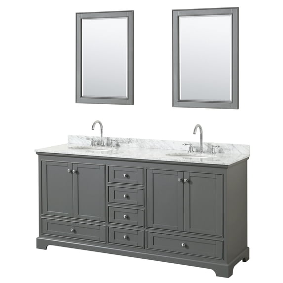 Wyndham Collection WCS202072DKGCMUNOM24 Deborah 72" Free Standing Double Vanity Set - Dark