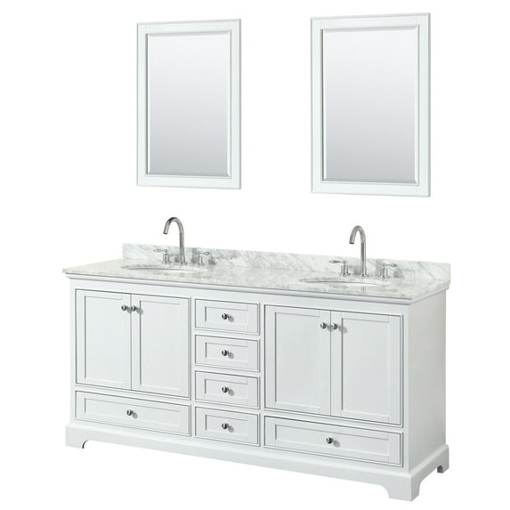 Wyndham Collection WCS202072DWHCMUNOM24 Deborah 72" Free Standing Double Vanity Set -