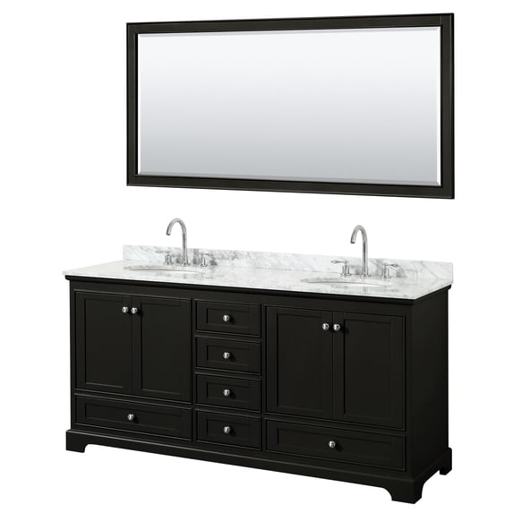 Wyndham Collection WCS202072DDECMUNOM70 Deborah 72" Free Standing Double Vanity Set - Dark