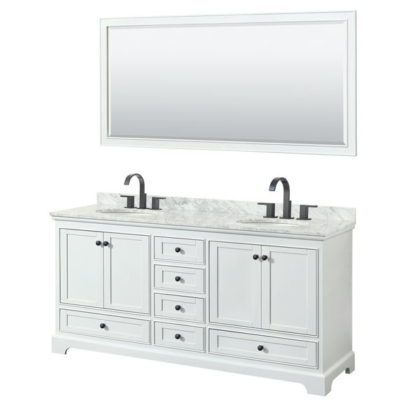 Wyndham Collection Wcs202072dcmunom70 Deborah 72" Free Standing Double Vanity Set - White