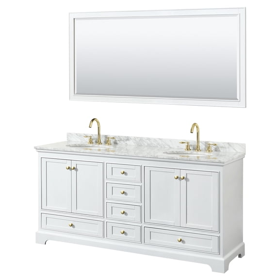 Wyndham Collection WCS202072DWGCMUNOM70 Deborah 72" Free Standing Double Vanity Set -