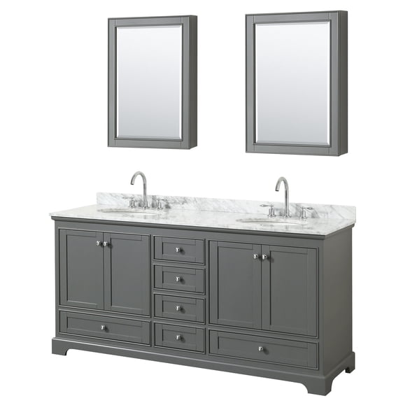 Wyndham Collection Wcs202072dcmunomed Deborah 72" Free Standing Double Vanity Set - Dark