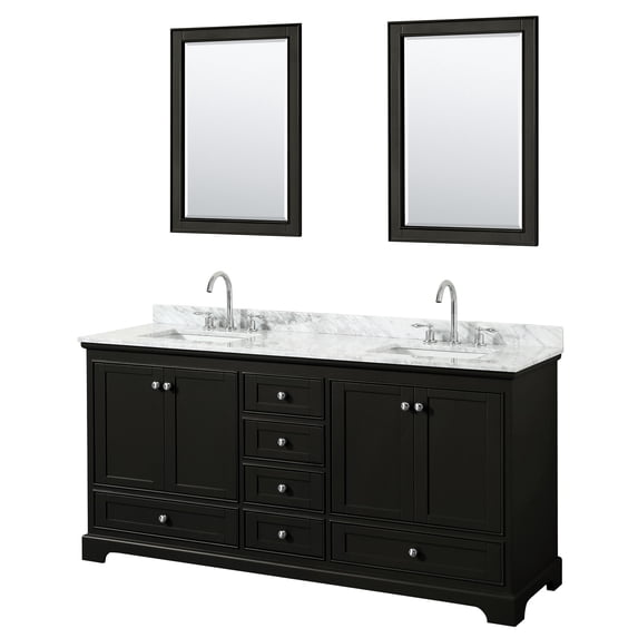 Wyndham Collection WCS202072DDECMUNSM24 Deborah 72" Free Standing Double Vanity Set - Dark