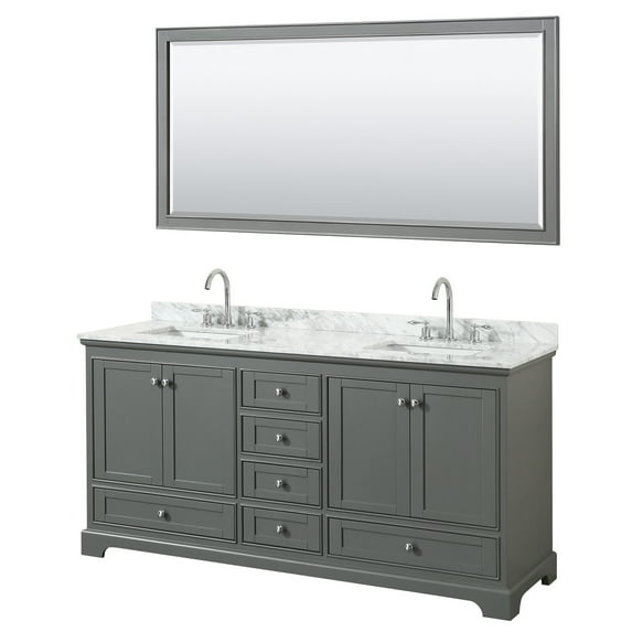 Wyndham Collection WCS202072DKGCMUNSM70 Deborah 72" Free Standing Double Vanity Set - Dark