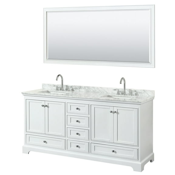Wyndham Collection Wcs202072dcmunsm70 Deborah 72" Free Standing Double Vanity Set - White