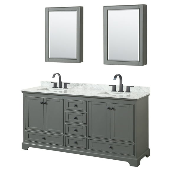 Wyndham Collection Wcs202072dcmunsmed Deborah 72" Free Standing Double Vanity Set - Dark