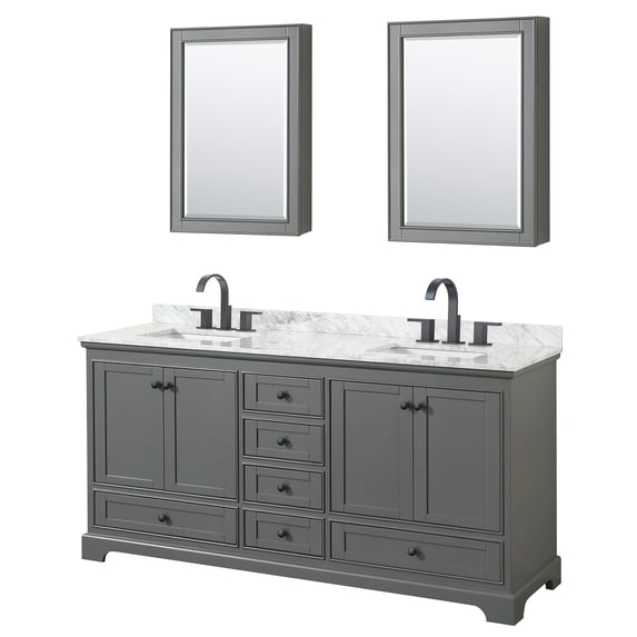 Wyndham Collection WCS202072DGBCMUNSMED Deborah 72" Free Standing Double Vanity Set - Dark