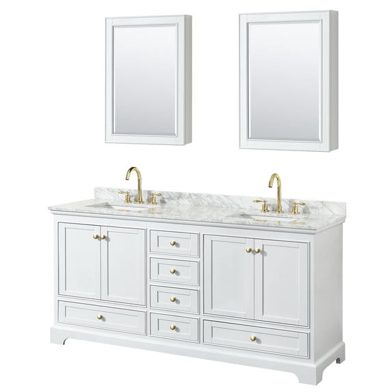 Wyndham Collection WCS202072DWGCMUNSMED Deborah 72" Free Standing Double Vanity Set -