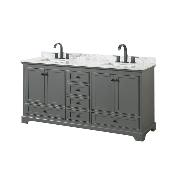 Wyndham Collection Wcs202072dcmunsmxx Deborah 72" Free Standing Double Vanity Set - Dark