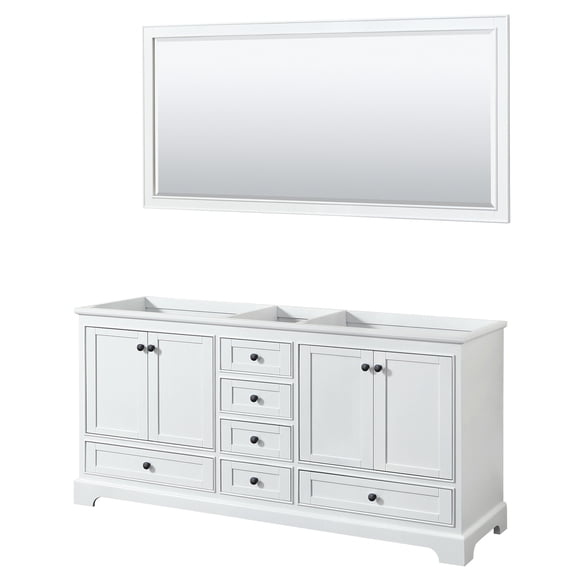 Wyndham Collection WCS202072DWBCXSXXM70 Deborah 71" Free Standing Double Wood Vanity
