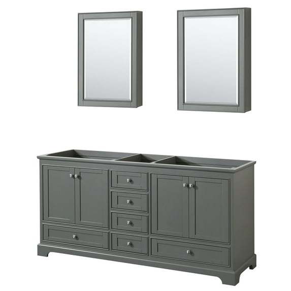 Wyndham Collection Wcs202072dcxsxxmed Deborah 71" Free Standing Double Wood Vanity Cabinet
