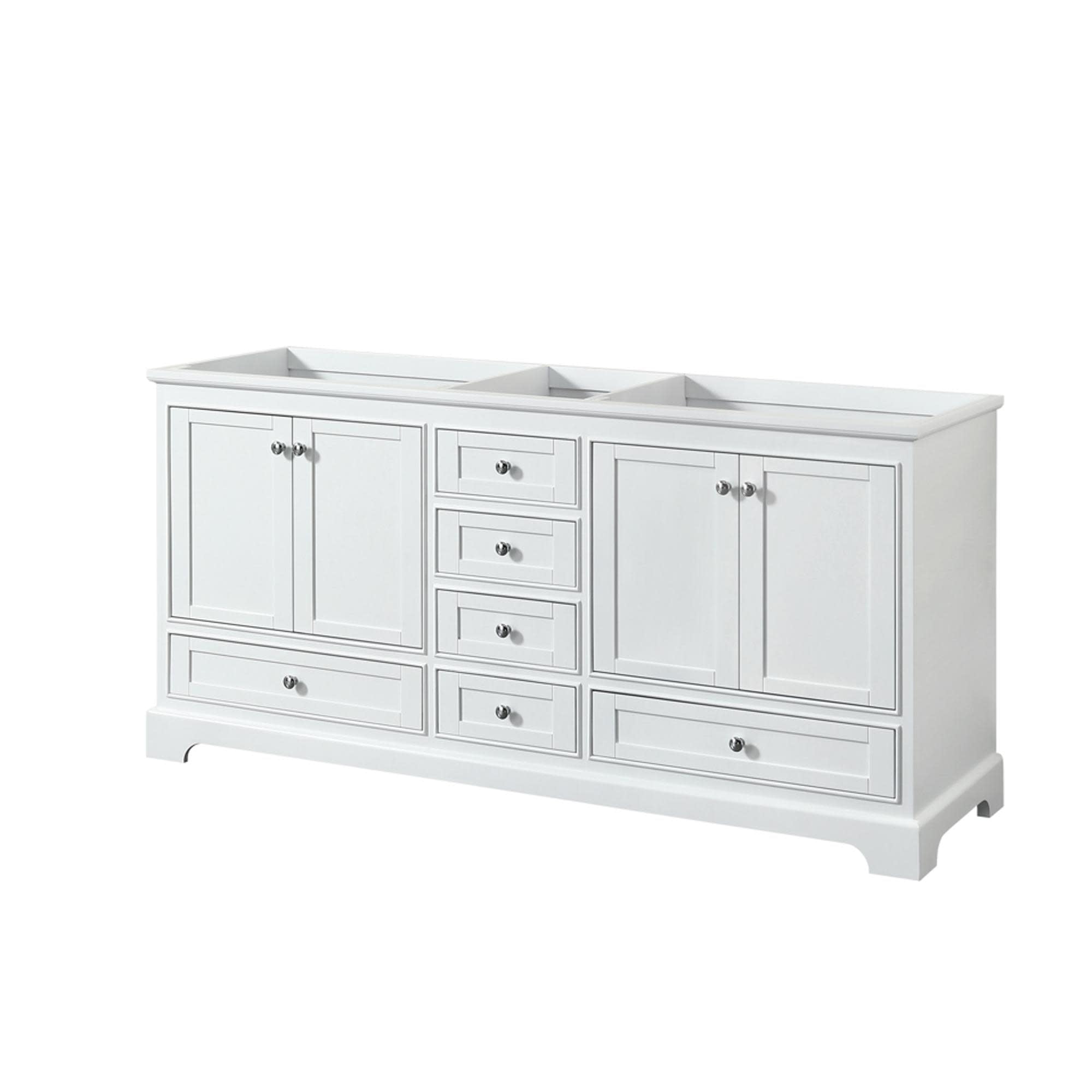 Deborah 71" White Plywood Double Free-Standing Vanity Base