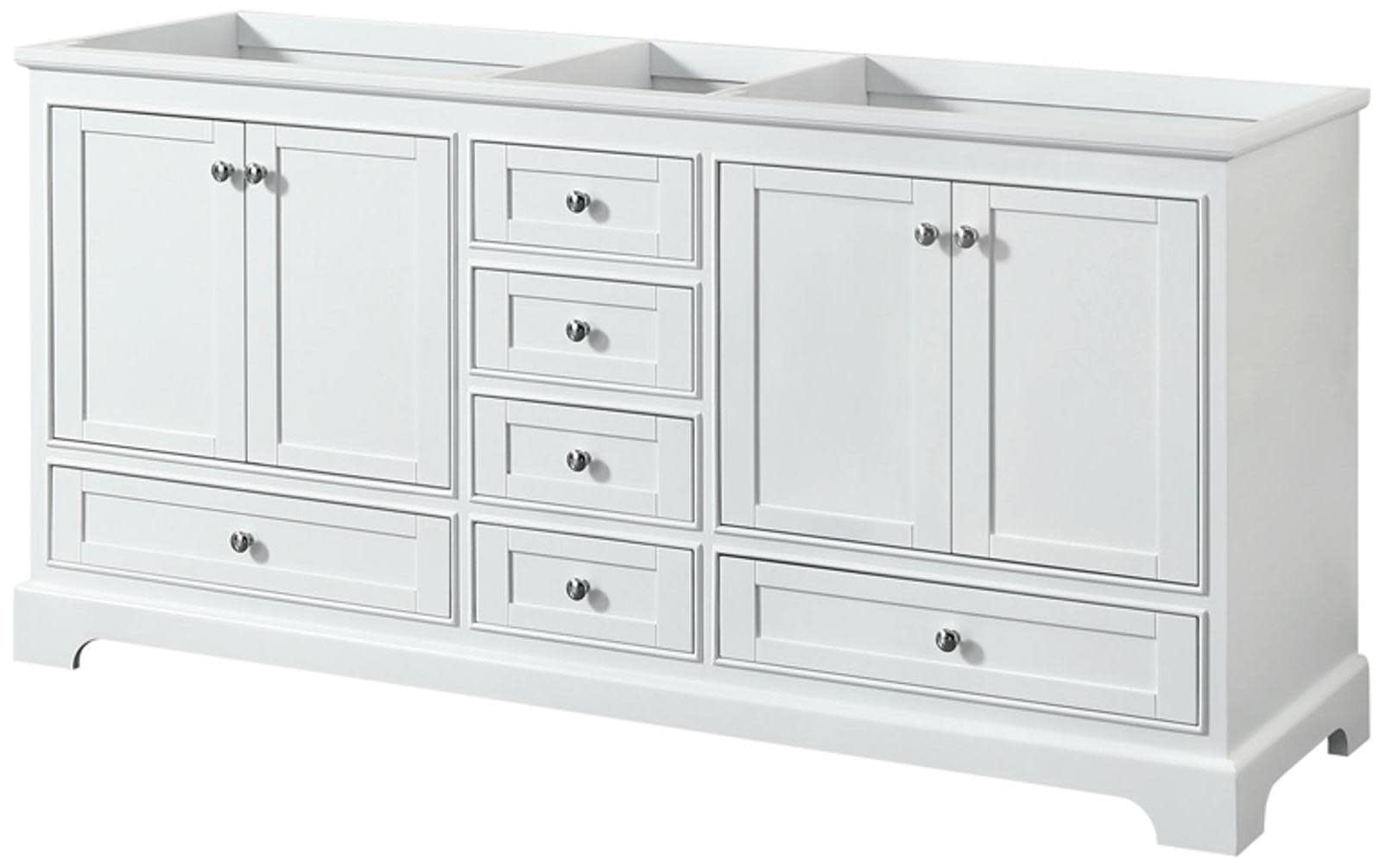 Deborah 71" White Plywood Double Free-Standing Vanity Base