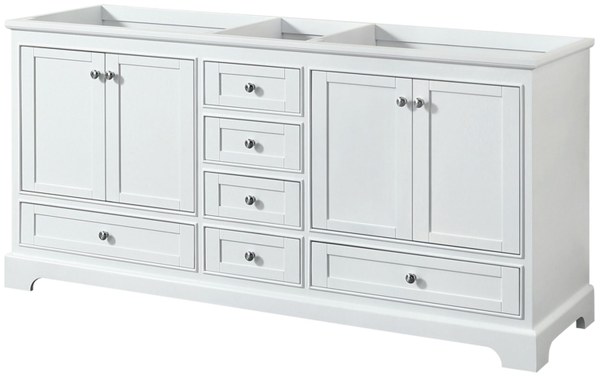 Deborah 71" White Plywood Double Free-Standing Vanity Base