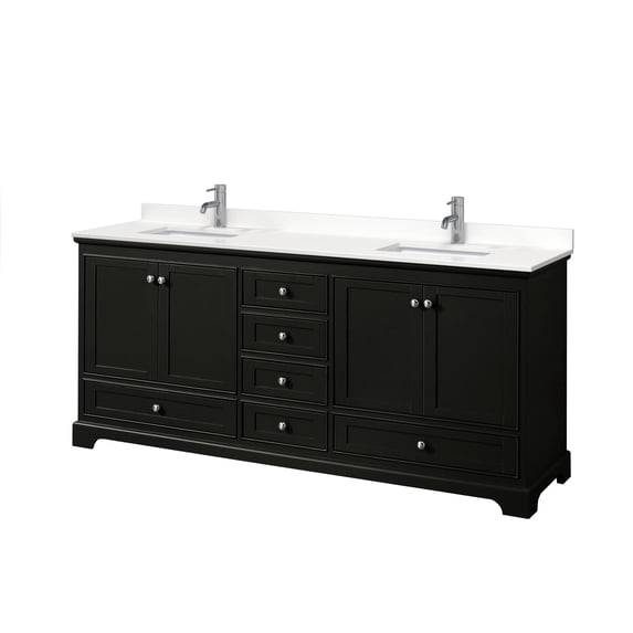 Wyndham Collection WCS202080DDEWQUNSMXX Deborah 80" Free Standing Double Basin Vanity Set