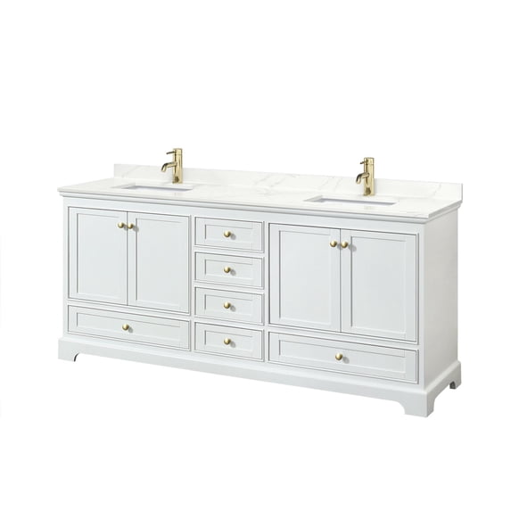 Wyndham Collection WCS202080DWGGTUNSMXX Deborah 80" Free Standing Double Basin Vanity Set