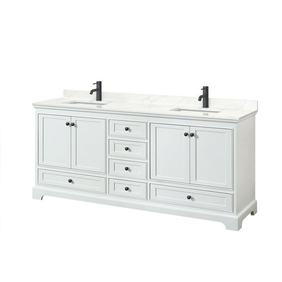 Wyndham Collection Wcs202080d-Qtz-Unsmxx Deborah 80" Free Standing Double Basin Vanity Set