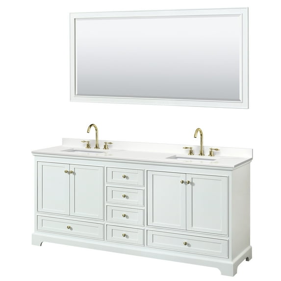 Wyndham Collection Wcs202080d-Qtz-Us3m70 Deborah 80" Free Standing Double Basin Vanity Set