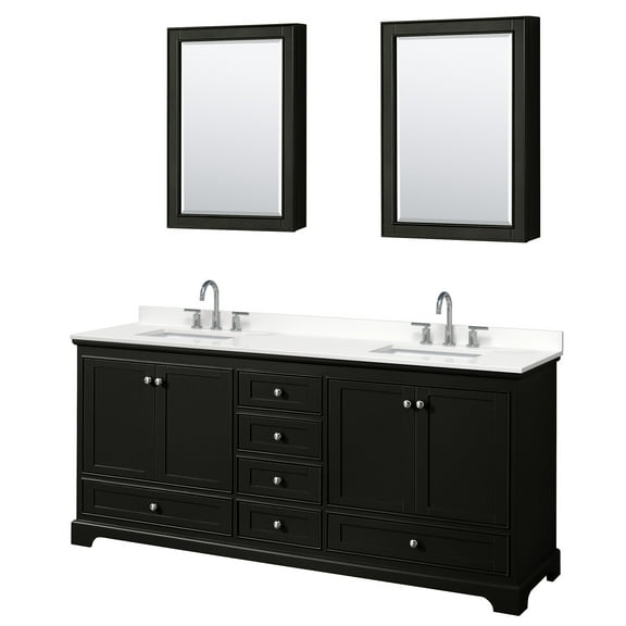 Wyndham Collection Wcs202080d-Qtz-Us3med Deborah 80" Free Standing Double Basin Vanity Set