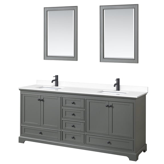 Wyndham Collection Wcs202080d-Vca-M24 Deborah 80" Free Standing Double Basin Vanity Set -