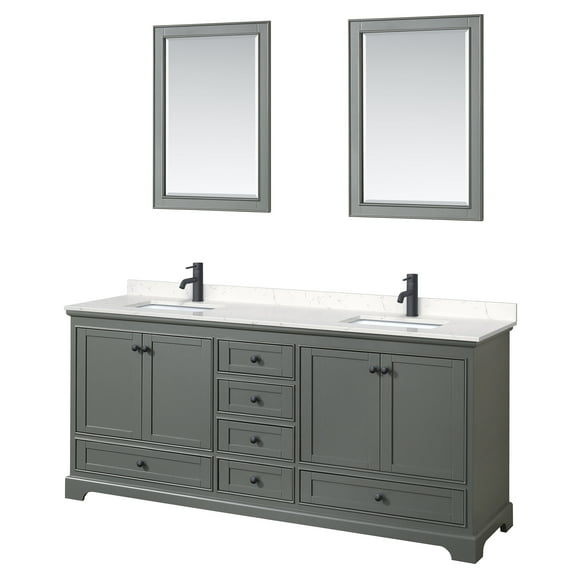 Wyndham Collection Wcs202080d-Vca-M24 Deborah 80" Free Standing Double Basin Vanity Set -