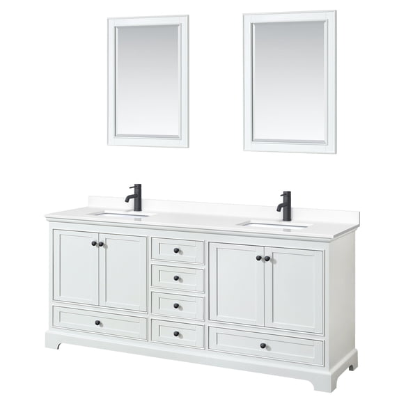 Wyndham Collection WCS202080DWBWCUNSM24 Deborah 80" Free Standing Double Basin Vanity Set