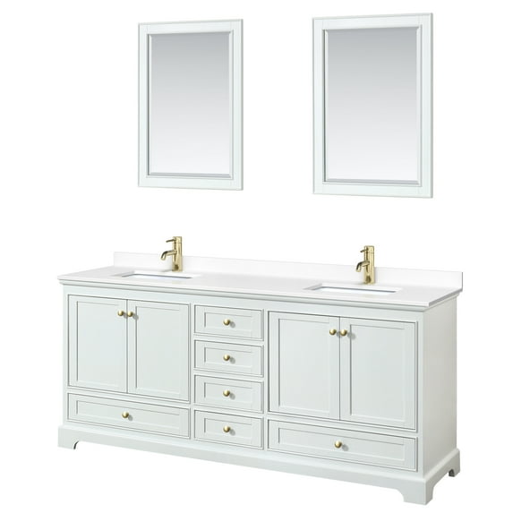 Wyndham Collection WCS202080DWGWCUNSM24 Deborah 80" Free Standing Double Basin Vanity Set