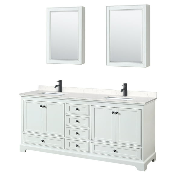 Wyndham Collection Wcs202080d-Vca-Med Deborah 80" Free Standing Double Basin Vanity Set -