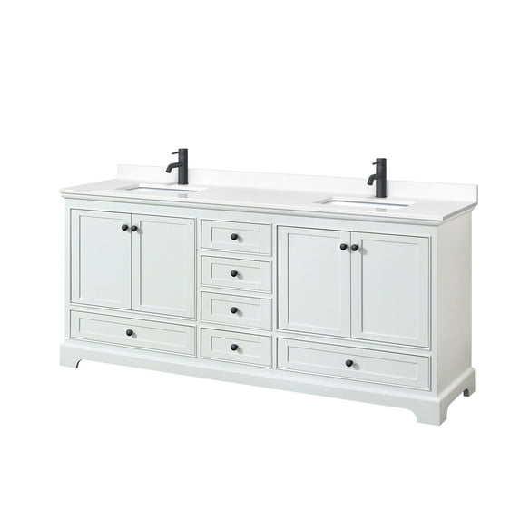 Wyndham Collection WCS202080DWBWCUNSMXX Deborah 80" Free Standing Double Basin Vanity Set