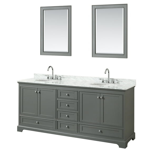 Wyndham Collection WCS202080DKGCMUNOM24 Deborah 80" Free Standing Double Vanity Set - Dark
