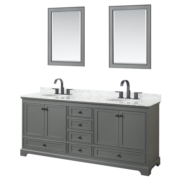 Wyndham Collection WCS202080DGBCMUNOM24 Deborah 80" Free Standing Double Vanity Set - Dark