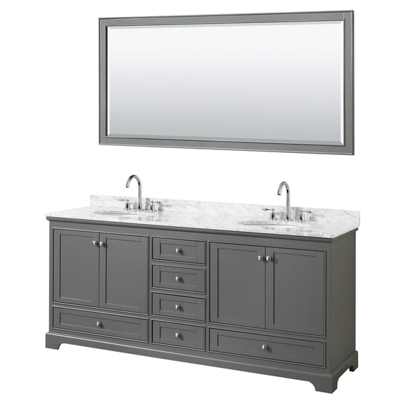 Wyndham Collection WCS202080DKGCMUNOM70 Deborah 80" Free Standing Double Vanity Set - Dark
