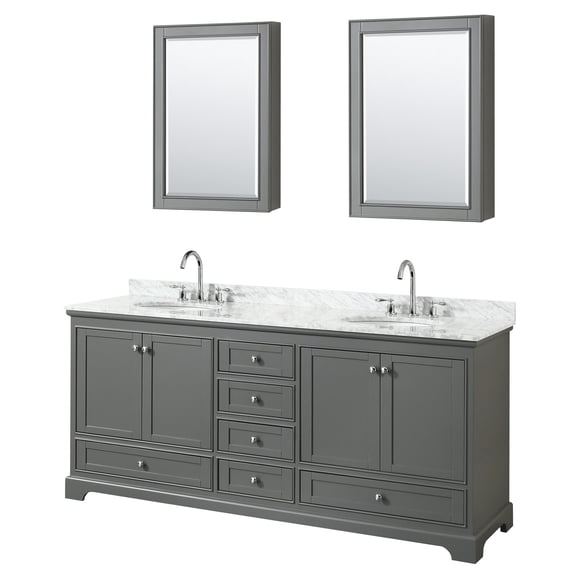 Wyndham Collection WCS202080DKGCMUNOMED Deborah 80" Free Standing Double Vanity Set - Dark