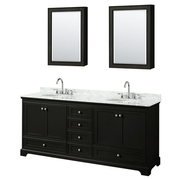 Wyndham Collection Wcs202080dcmunomed Deborah 80" Free Standing Double Vanity Set - Dark