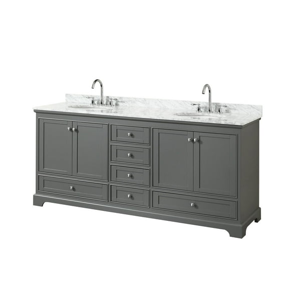 Wyndham Collection WCS202080DKGCMUNOMXX Deborah 80" Free Standing Double Vanity Set - Dark