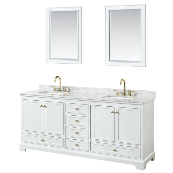 Wyndham Collection Wcs202080dcmunsm24 Deborah 80" Free Standing Double Vanity Set - White