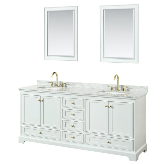 Wyndham Collection WCS202080DWGCMUNSM24 Deborah 80" Free Standing Double Vanity Set -