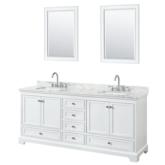 Wyndham Collection WCS202080DWHCMUNSM24 Deborah 80" Free Standing Double Vanity Set -