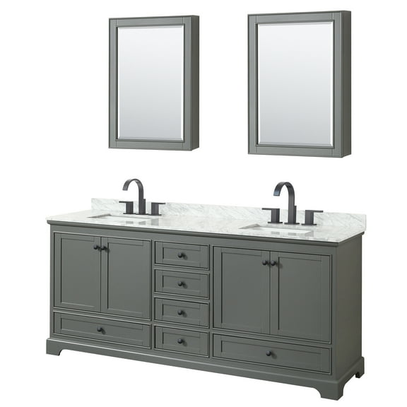 Wyndham Collection Wcs202080dcmunsmed Deborah 80" Free Standing Double Vanity Set - Dark