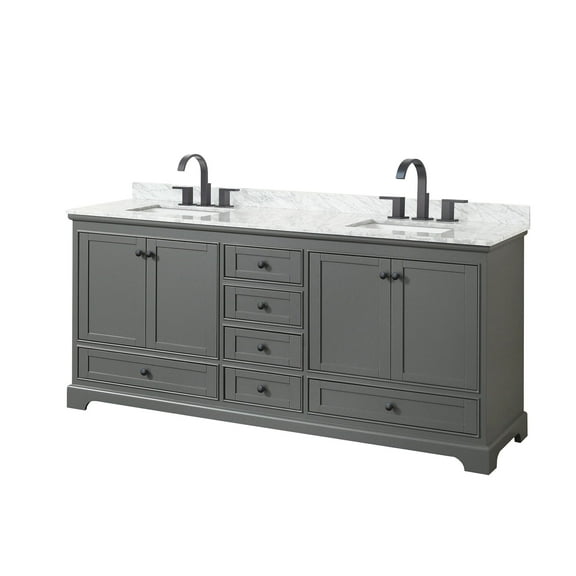 Wyndham Collection Wcs202080dcmunsmxx Deborah 80" Free Standing Double Vanity Set - Dark