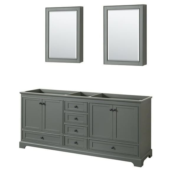 Wyndham Collection Wcs202080dcxsxxmed Deborah 79" Double Free Standing Wood Vanity Cabinet