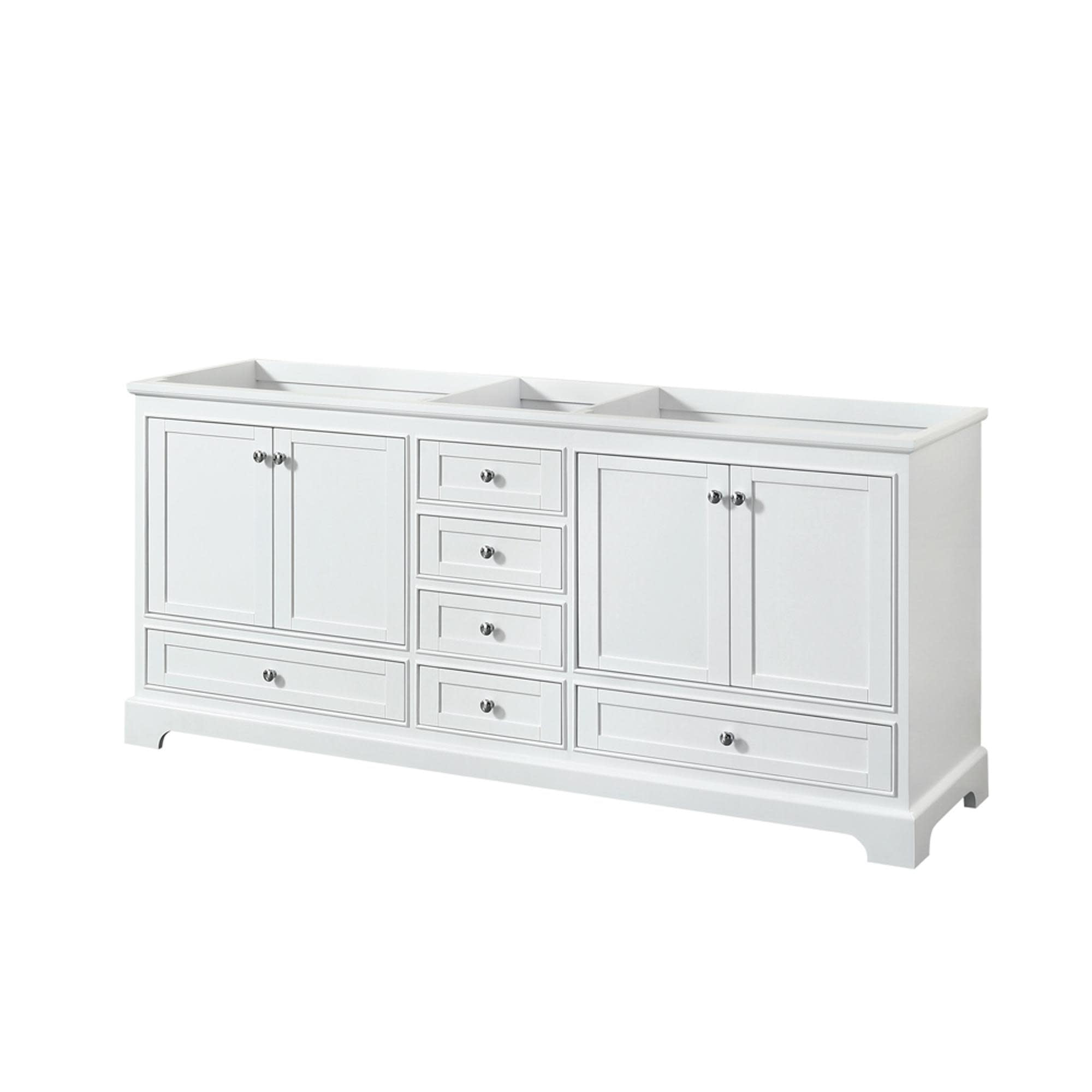 Deborah 79" White Wood Double Bathroom Vanity Base