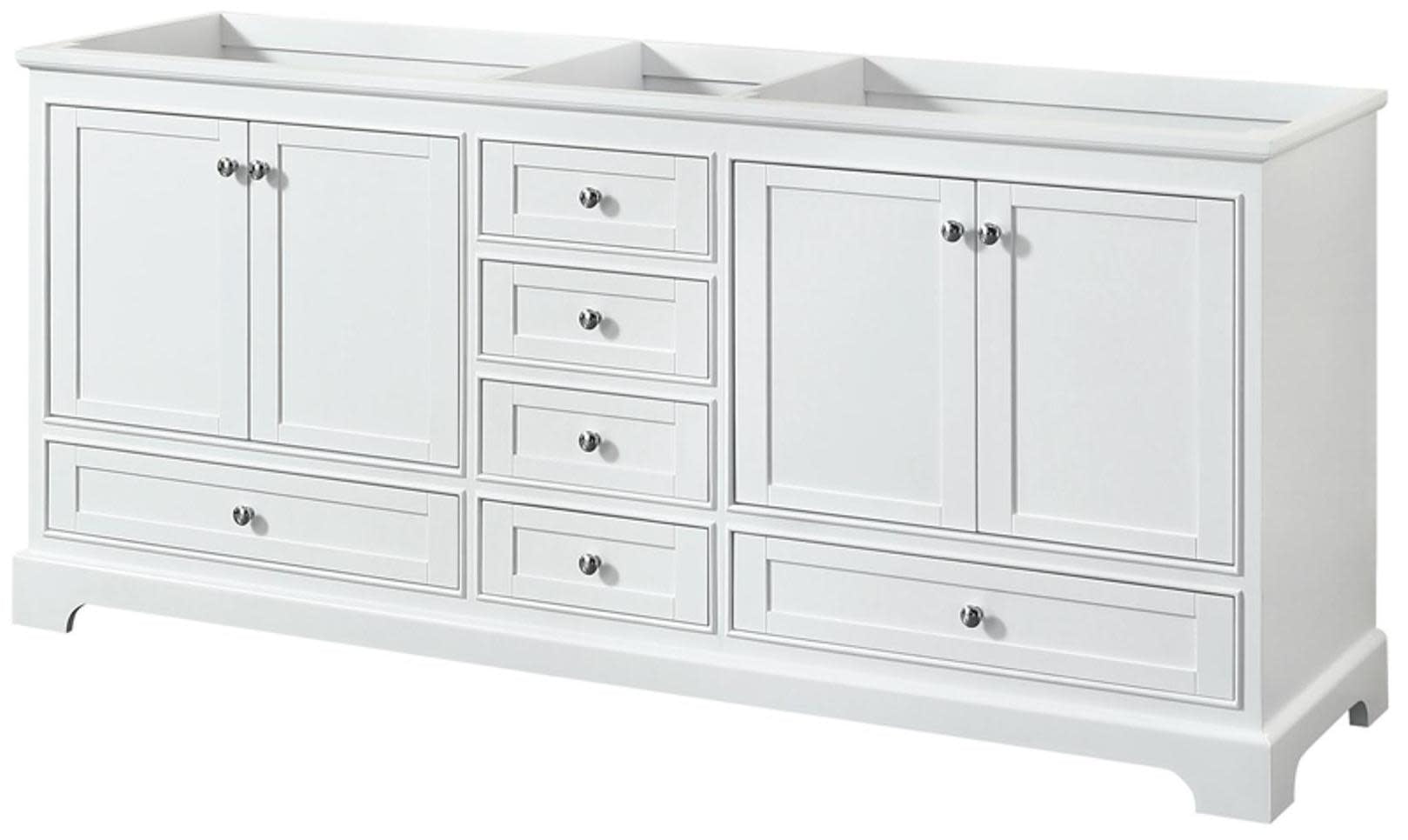 Deborah 79" White Wood Double Bathroom Vanity Base